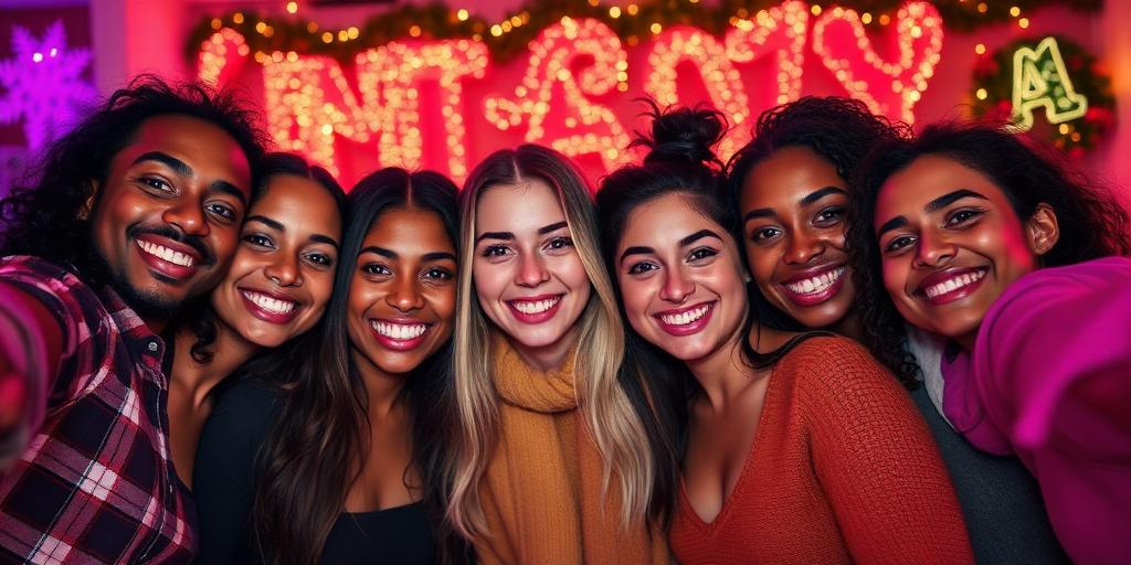 Friends of many backgrounds smiling together